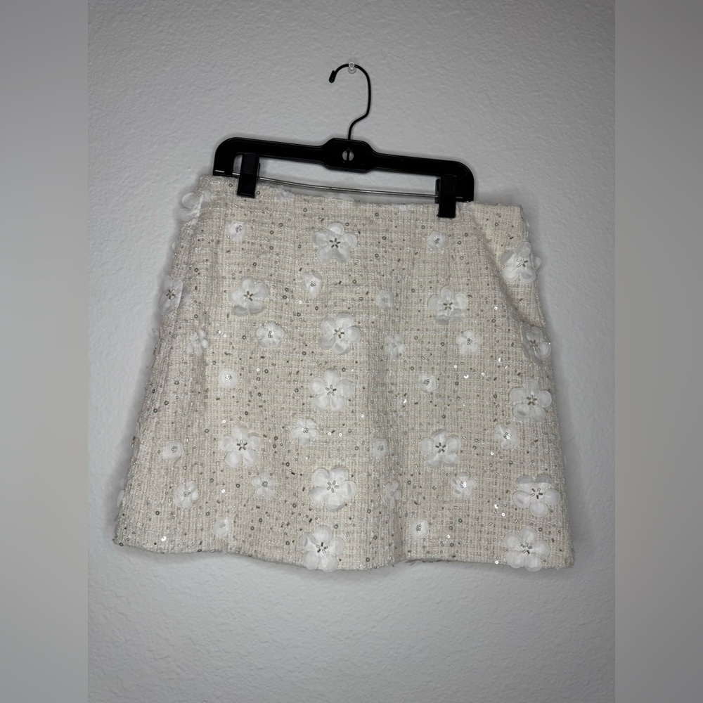 Altar'd State Cream Floral Mini Skirt